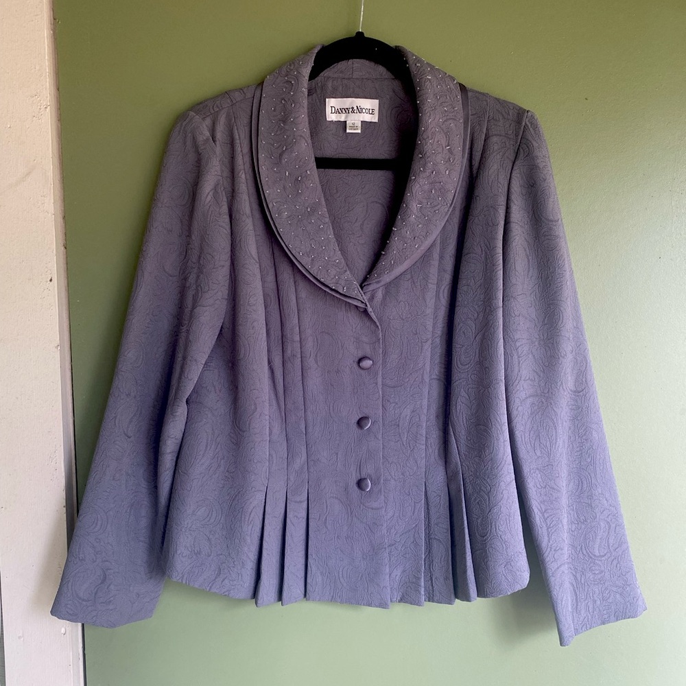 Grey blazer with beaded detail